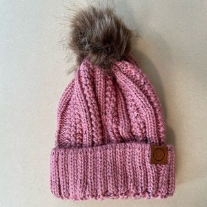 NEW ZLVA Peach Pom beanie